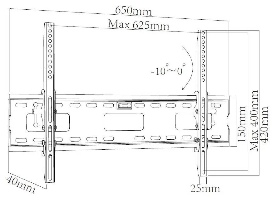 Кронштейн настінний X-Digital STEEL 40-65 дюймів чорний
