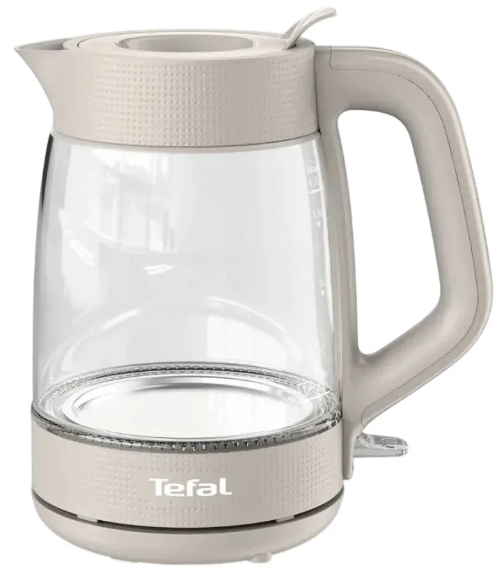 Електрочайник Tefal скло 1,7 л бежевий з підсвіткою