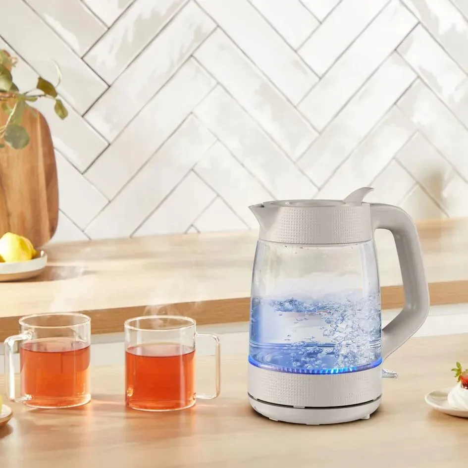 Електрочайник Tefal скло 1,7 л бежевий з підсвіткою