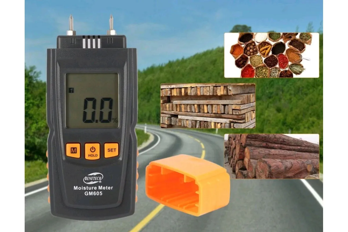 Вологомір деревини Benetech GM605 0-41% контактний 136x55x30 мм для 28 порід деревини