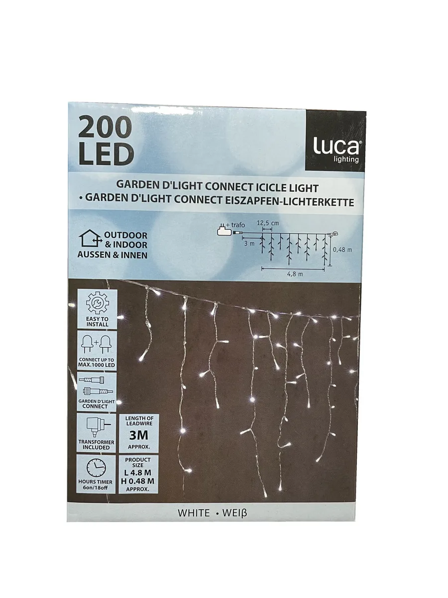 Гірлянда з'єднувальна Luca Lighting 9,8х0,48 м біла
