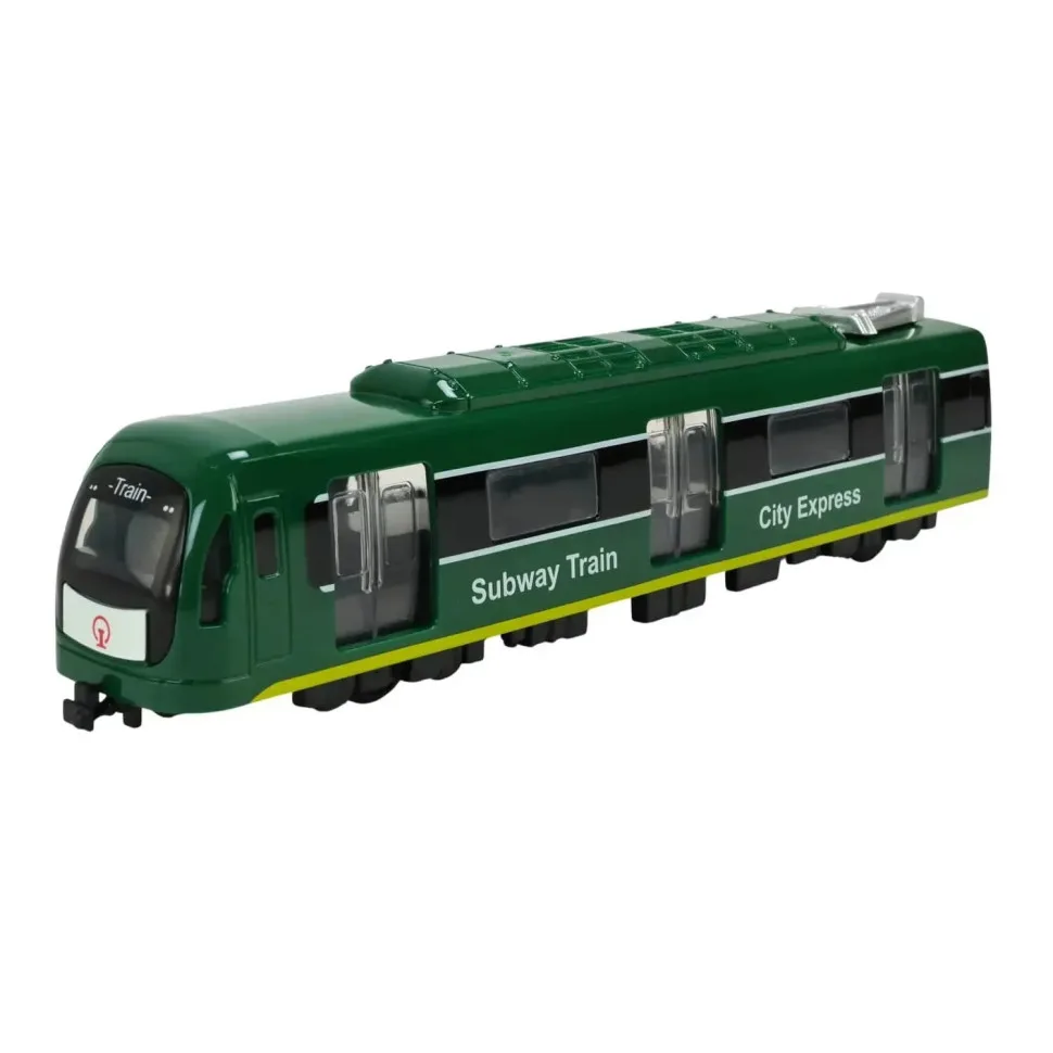 Детский игровой поезд пластиковый 22х3,5х5,5 см зелёный светящийся