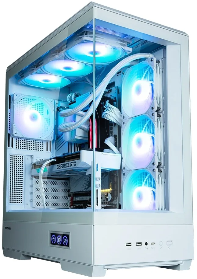 Корпус Zalman P50 DS без БЖ, 2xUSB3.0, 1xUSBType-C, 4x120мм ARGB, VGA 435мм, LCS ready, TG Side Panel, ATX, білий