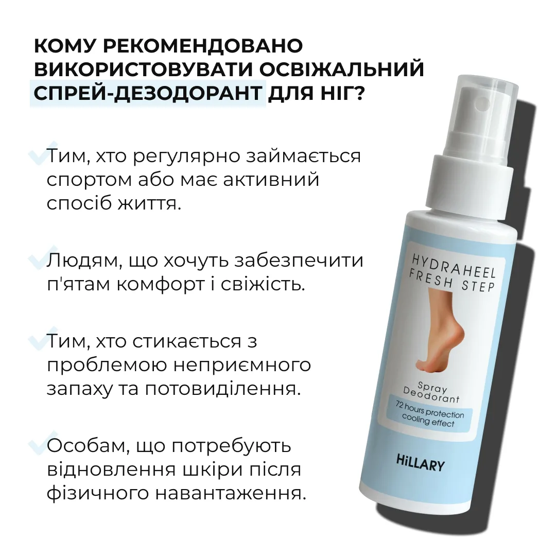 Комплекс від тріщин, сухості та неприємного запаху стоп Hillary Cracked Heel Repair, Dryness Relief & Odor Con