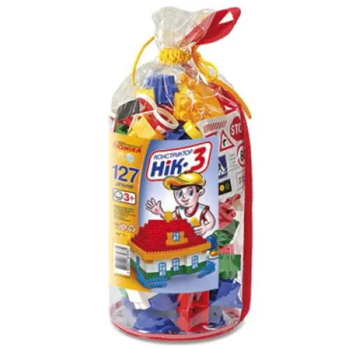 Конструктор дитячий Unika НИК-3 127 деталей для збору будиночка різнокольоровий