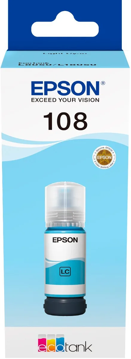 Контейнер з чорнилом Epson 108 EcoTank L8050/L18050 light cyan
