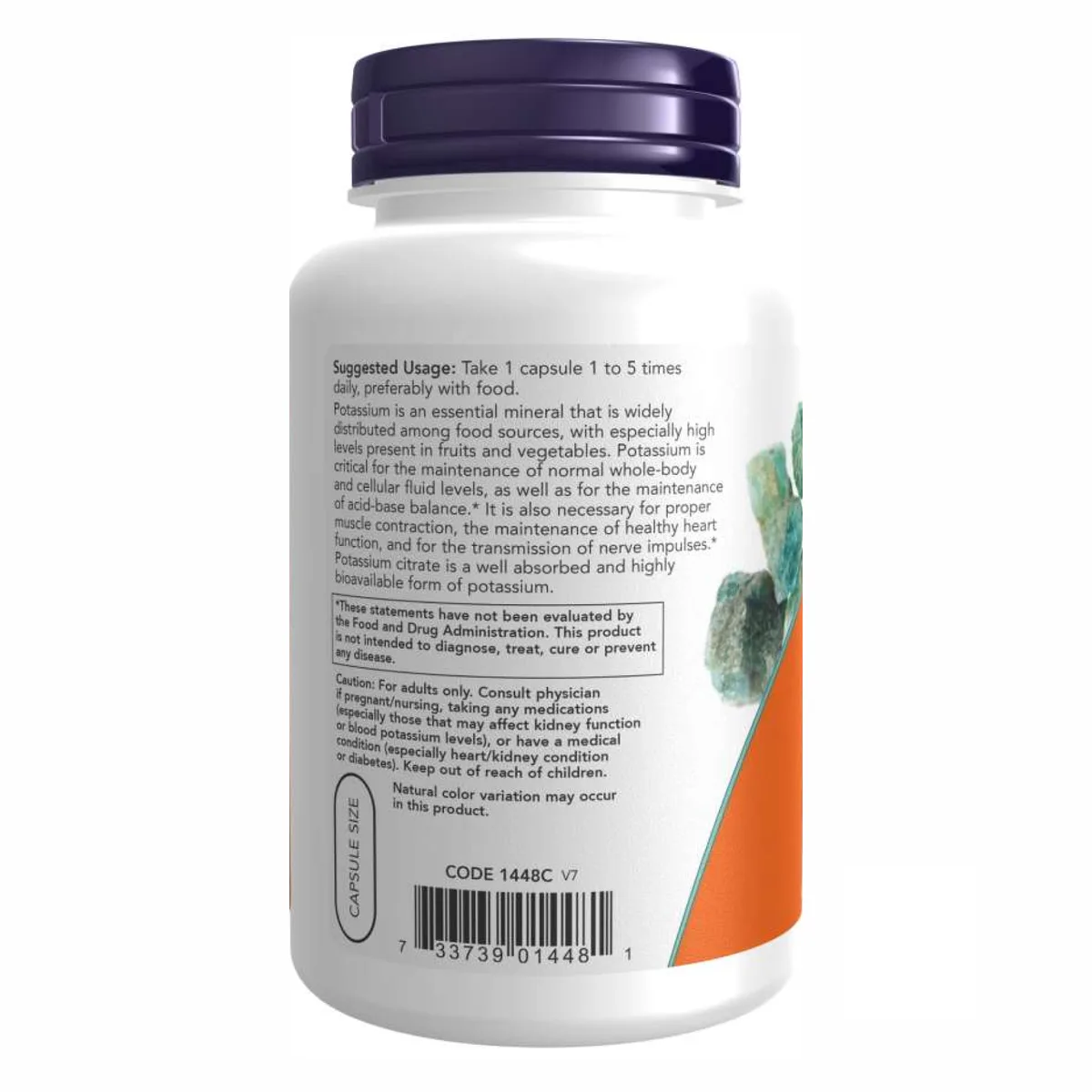 Цитрат калію Now Foods веганський 180 капсул