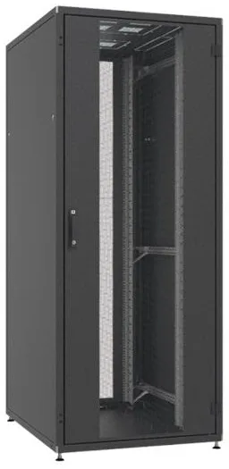 Шафа ZPAS 19", 24U, SZB IT, передні скляні двері, 600x600 мм, максимально 1000кг, чорна