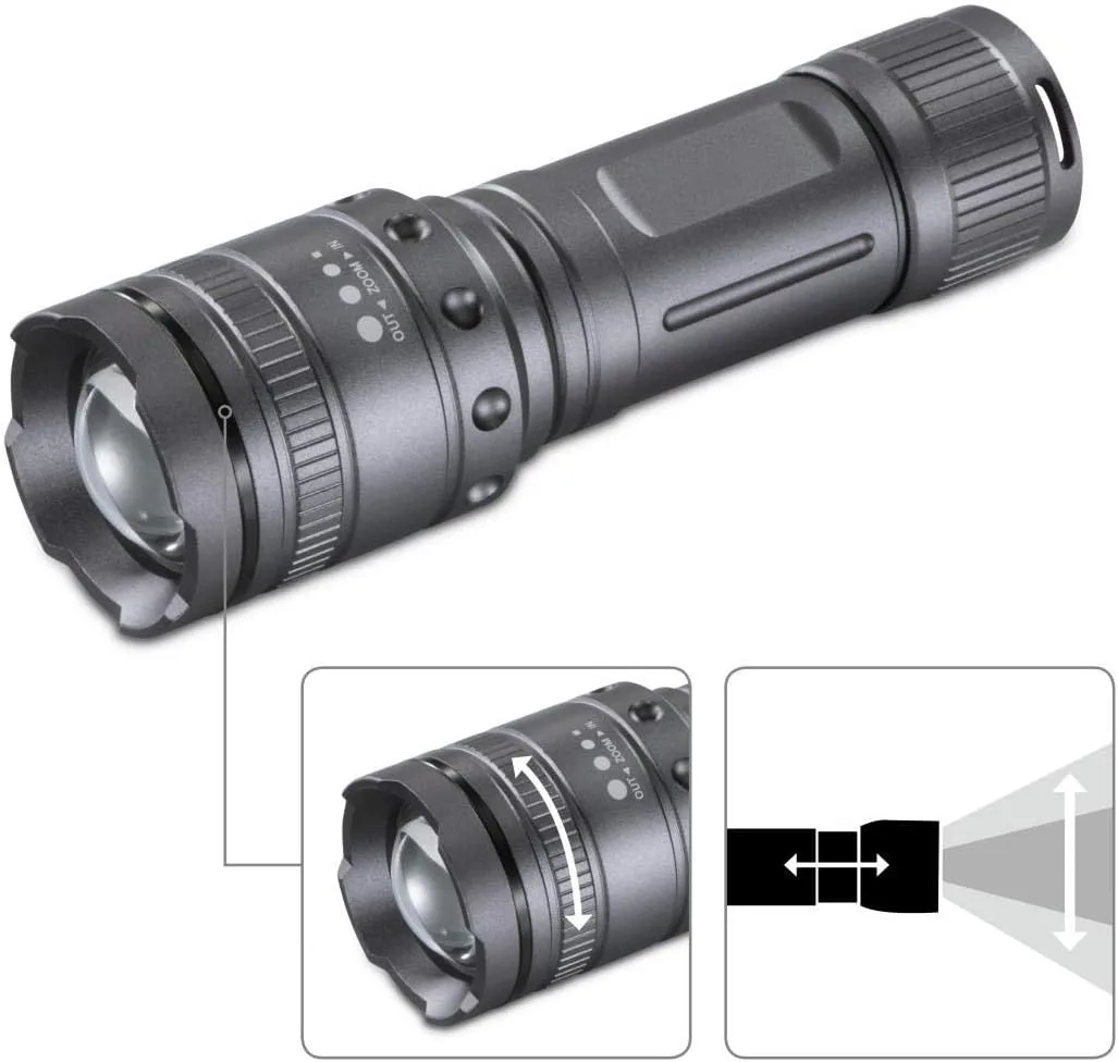 Ліхтар ручний на батарейках Hama Ultra Pro LED Torch, AAAx4, 1000лм, 10Вт, LED, 4 функції освітлення, чорний