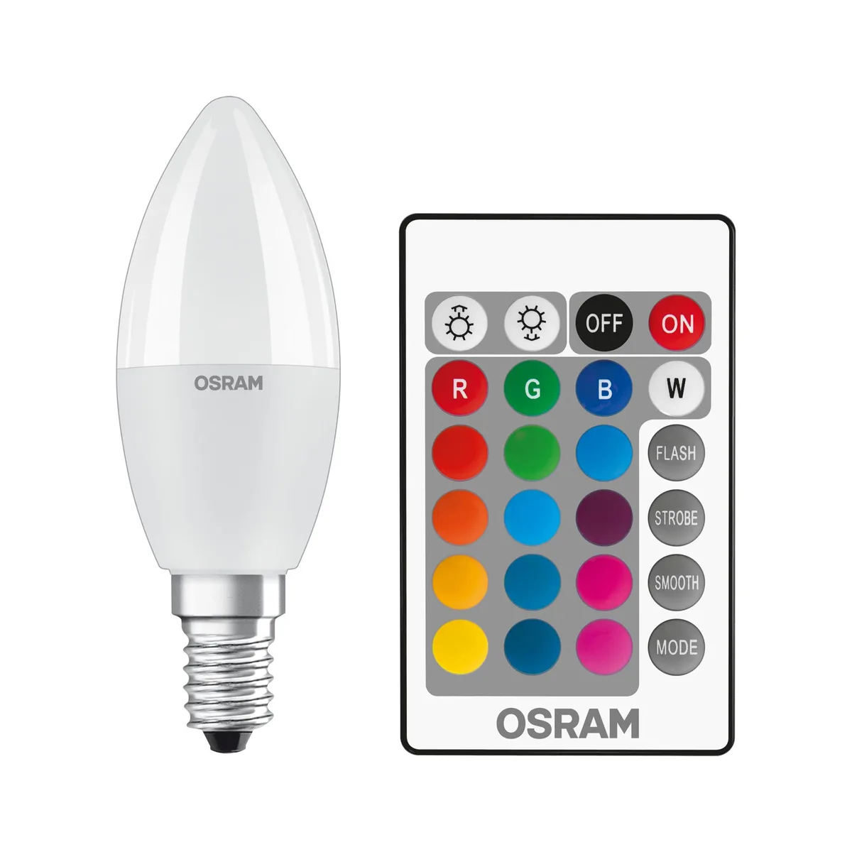 Лампа OSRAM LED E14 RGB 5.5Вт 2700К 470Лм В40