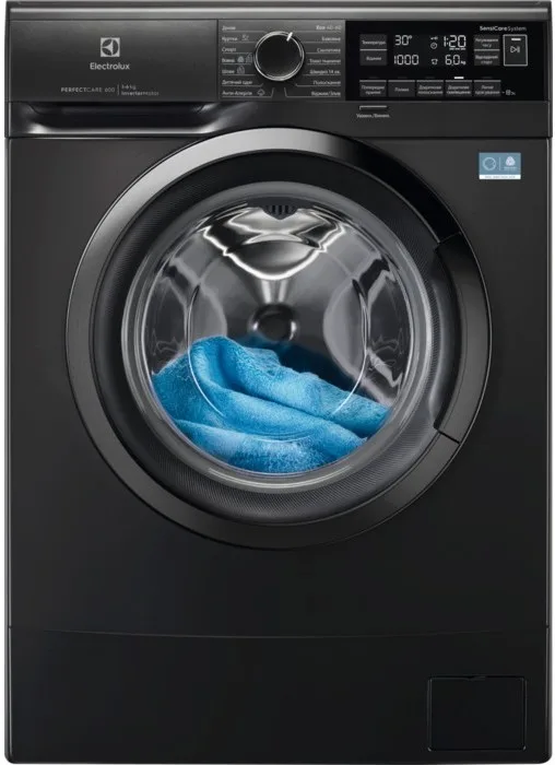 Пральна машина Electrolux фронтальна 6кг інверторна компактна для прання одягу темно-срібляста
