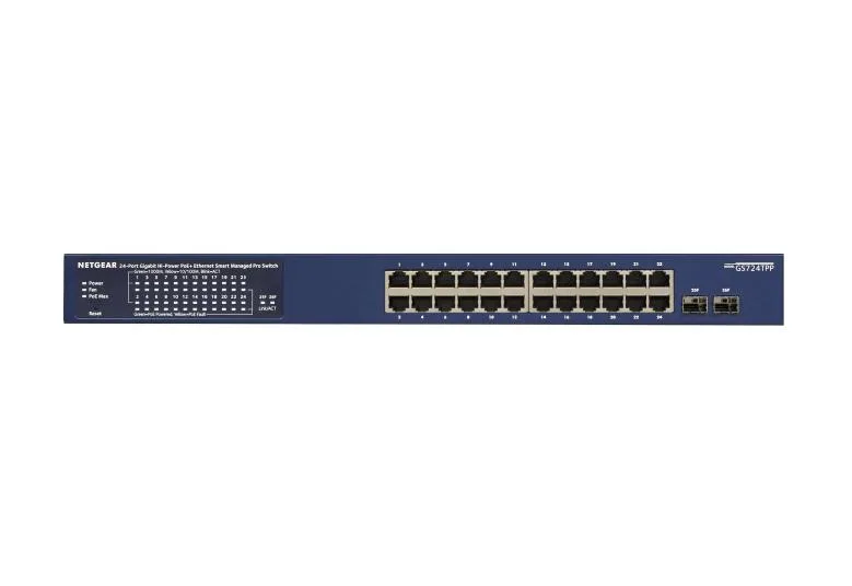 Коммутатор NETGEAR GS724TPP 24xGE PoE, 2xSFP, 380Вт, Управляемый L2