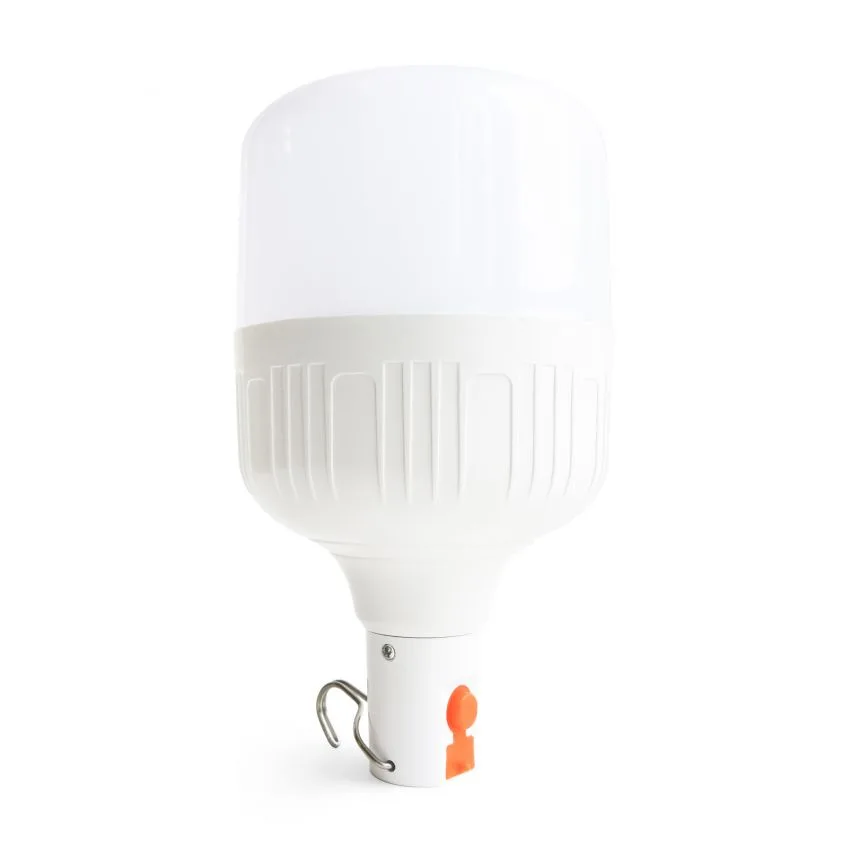Акумуляторна LED лампа підвісна 100W 2400mAh 6500K біла пластикова 6-8 годин роботи