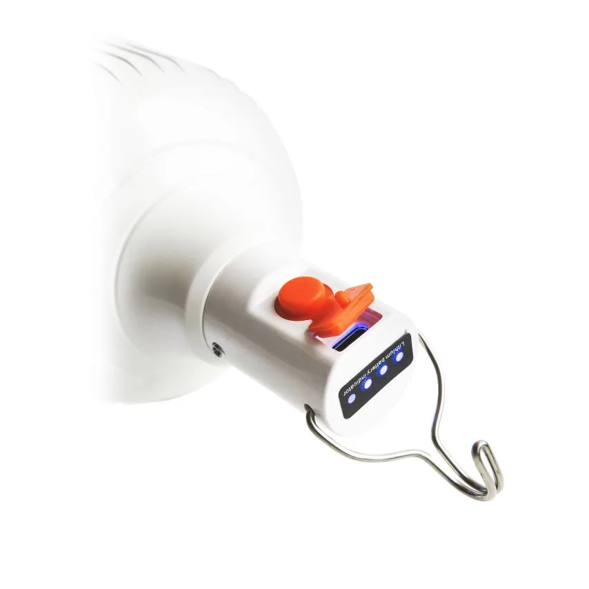 Акумуляторна LED лампа підвісна 100W 2400mAh 6500K біла пластикова 6-8 годин роботи
