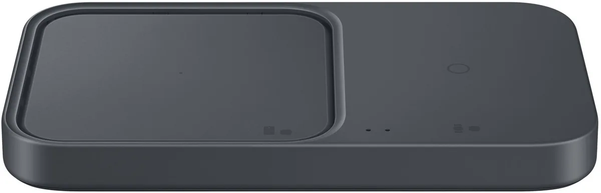 Зарядний пристрій бездротовий Samsung Duo 15Вт з блоком живлення, сірий темний