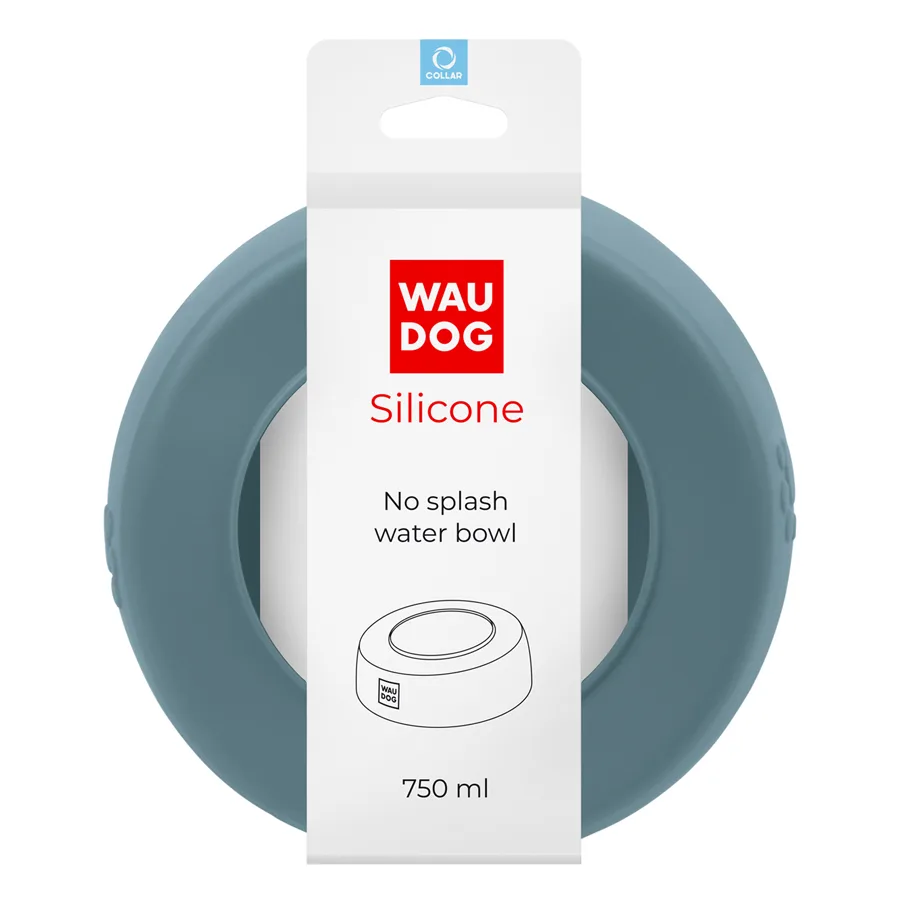 Миска WAUDOG Silicone 750 мл силіконова сірий діаметр 155 мм