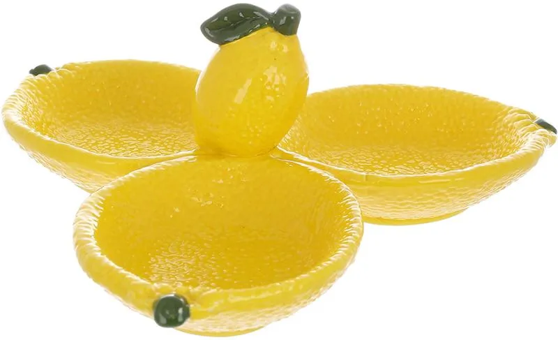 Менажниця керамічна Fruits Lemon 3-х секційна 24 см