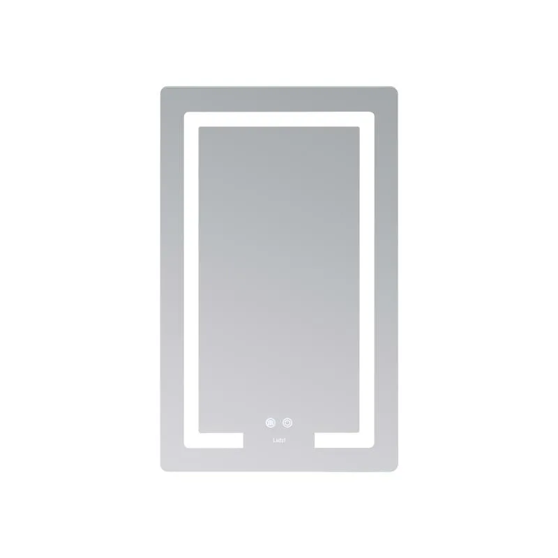 Дзеркало Lidz Kubis KU2 LED-підсвічування Touch антизапотівання 500х800 мм Алюмій/Пластик