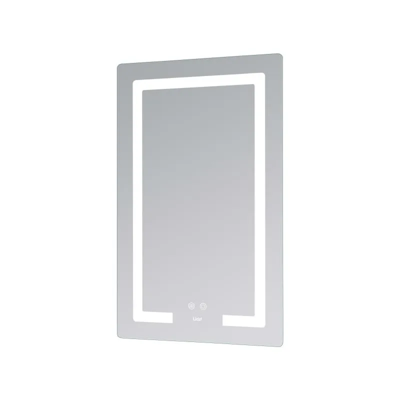 Дзеркало Lidz Kubis KU2 LED-підсвічування Touch антизапотівання 500х800 мм Алюмій/Пластик