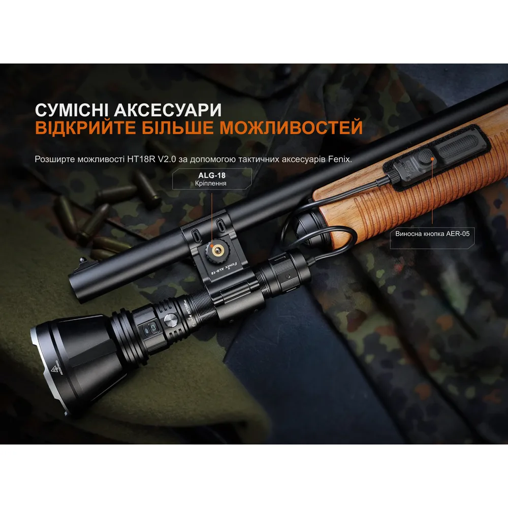 Далекобійний ліхтар Fenix алюміній 199,7х68х25,4 мм білий
