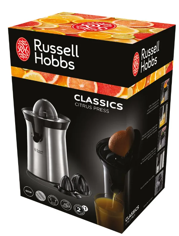 Соковыжималка Russell Hobbs для цитрусовых металлическая 60 Вт черная