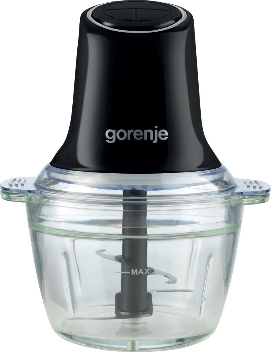 Подрібнювач Gorenje, 500 Вт, 1 л, скляна чаша, чорного кольору.