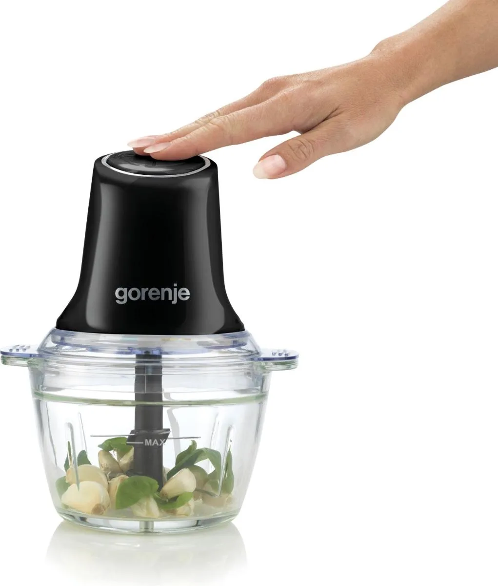 Подрібнювач Gorenje, 500 Вт, 1 л, скляна чаша, чорного кольору.