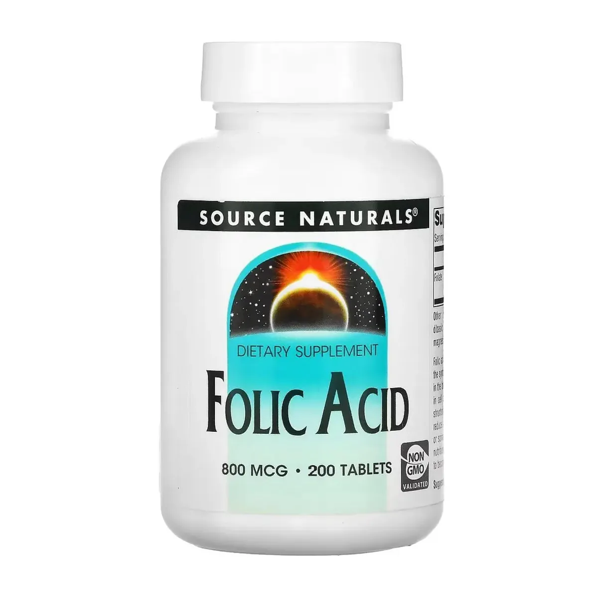 Фолієва кислота Source Naturals 800 мкг 200 таблеток