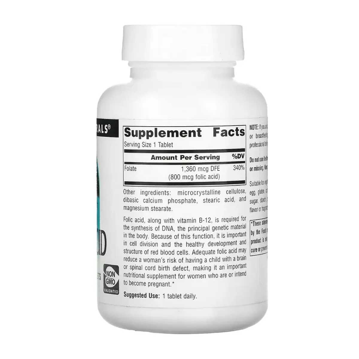 Фолиевая кислота Source Naturals 800 мкг 200 таблеток