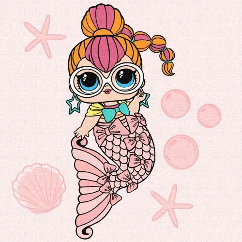Картина по номерах L.O.L. Surprise Mermaids з фарбами металік для творчості на полотні