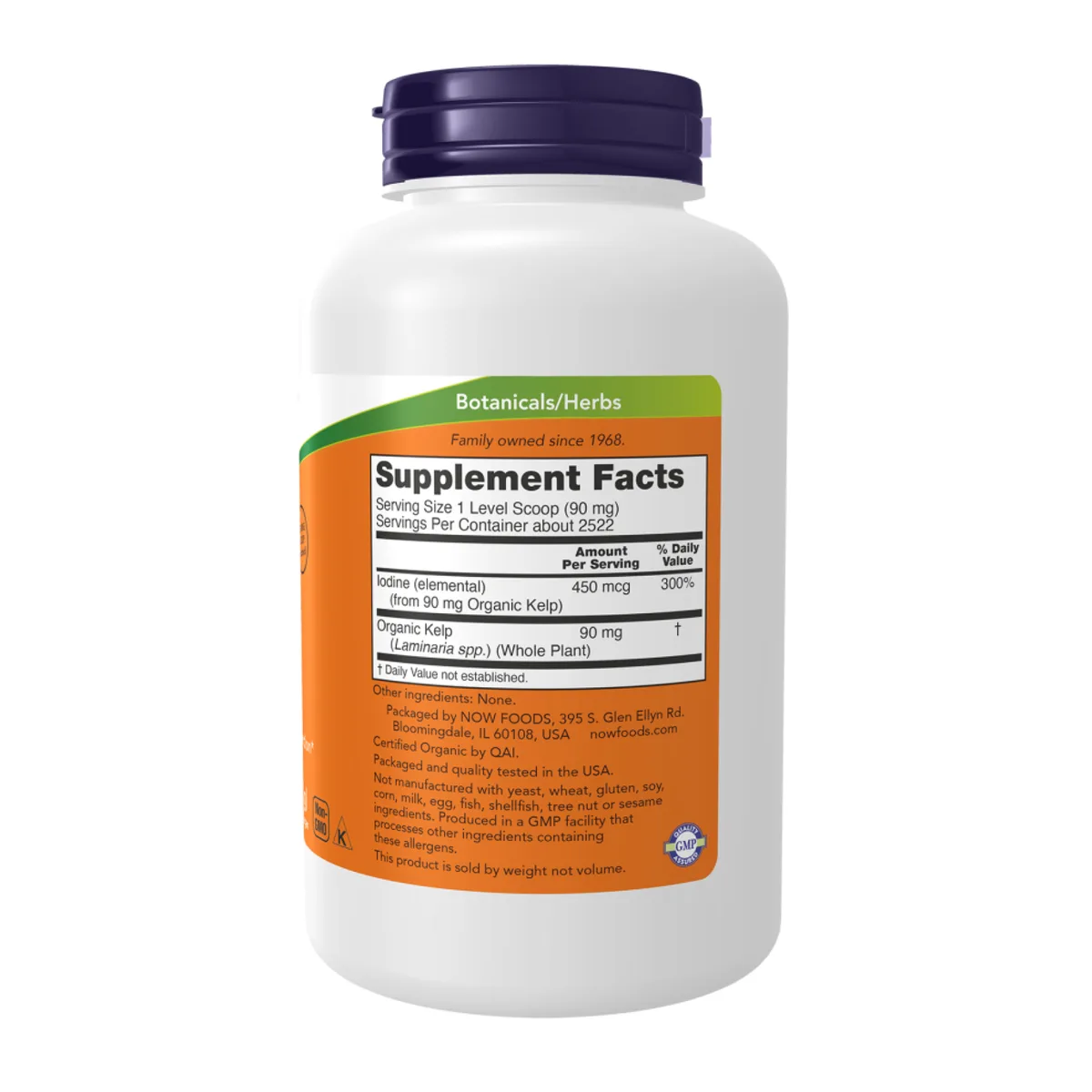 Kelp Powder Organic Now Foods 227g Пищевая добавка Вегетарианская