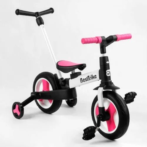 Велосипедный трансформер BestTrike с родительской ручкой съемными педалями для детей 10 дюймов колеса PU