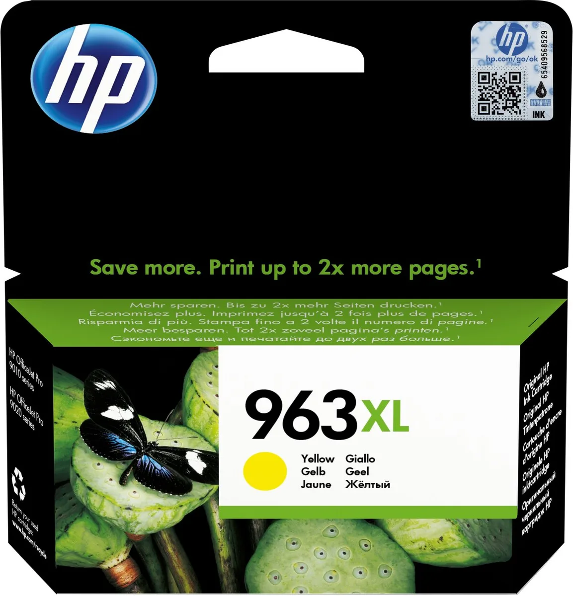 Картридж струйный HP No.963XL с высоким ресурсом для HP OJ Pro 9010/9013/9020/9023, желтый.