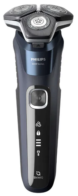 Електробритва Philips роторна для чоловіків сухе вологе гоління темно-синя