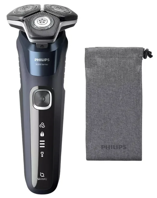 Електробритва Philips роторна для чоловіків сухе вологе гоління темно-синя