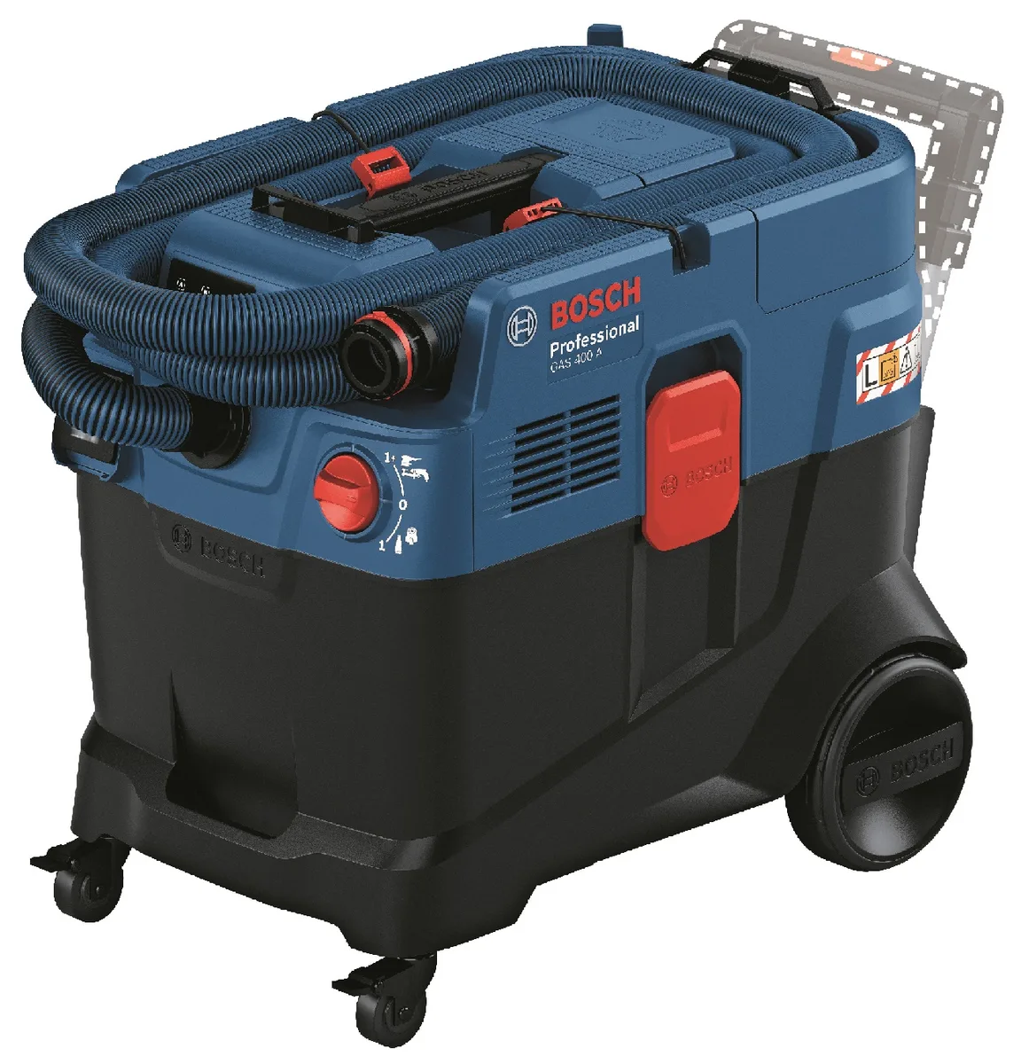 Професійний пилосос Bosch Professional GAS 400 A, 1200 Вт, 240 мБар, контейнер 40 л, вага 14 кг.