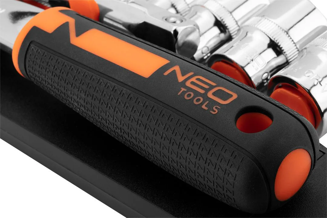 Набір торцевих головок Neo Tools, 1/4", тріскачка 90 зубців, CrV, 14шт
