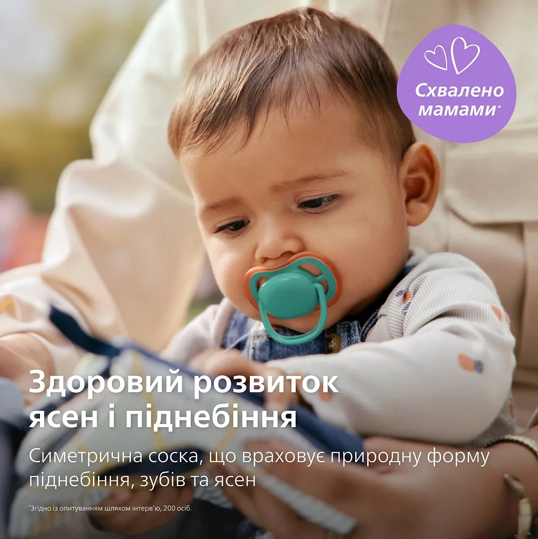 Пустышка Avent Ultra Air, 6-18 мес., 2 шт, дизайн для мальчиков.