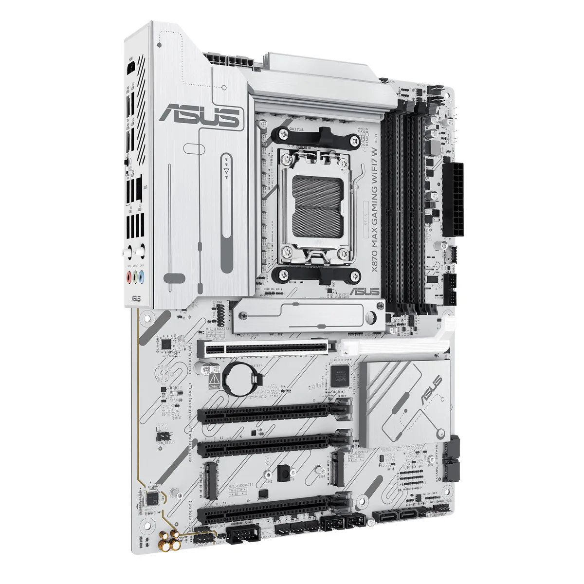 Материнcька плата ASUS X870 MAX GAMING WIFI7 W sAM5 X870 4xDDR5 M.2 HDMI USB Type-C Wi-Fi BT ATX білий