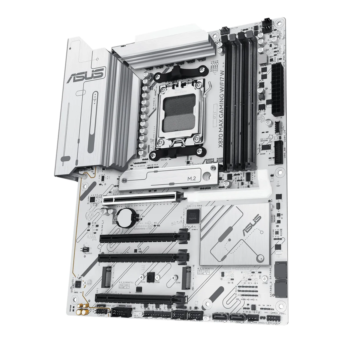 Материнcька плата ASUS X870 MAX GAMING WIFI7 W sAM5 X870 4xDDR5 M.2 HDMI USB Type-C Wi-Fi BT ATX білий