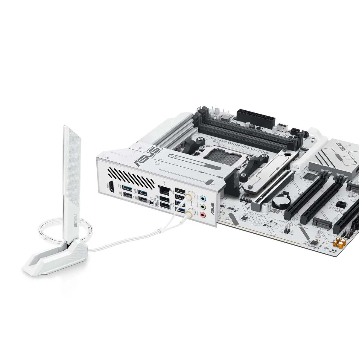 Материнcька плата ASUS X870 MAX GAMING WIFI7 W sAM5 X870 4xDDR5 M.2 HDMI USB Type-C Wi-Fi BT ATX білий