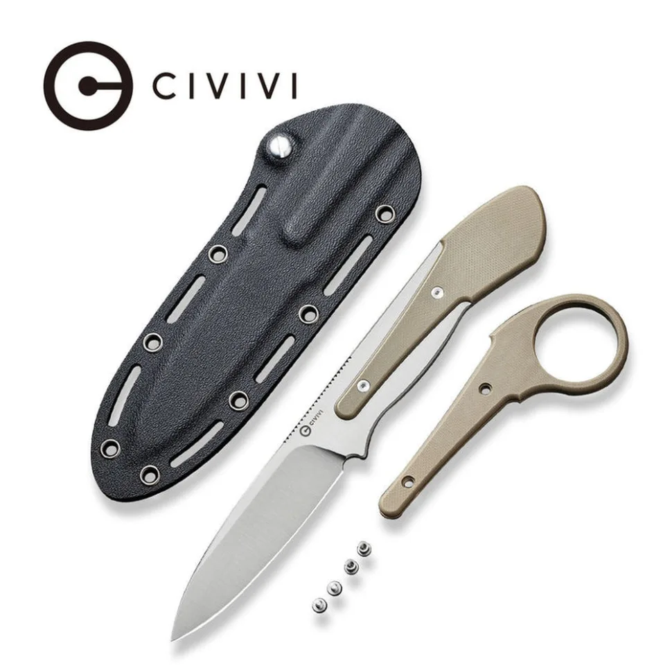 Ніж фіксований Civivi D2 95 мм G10 коричневий