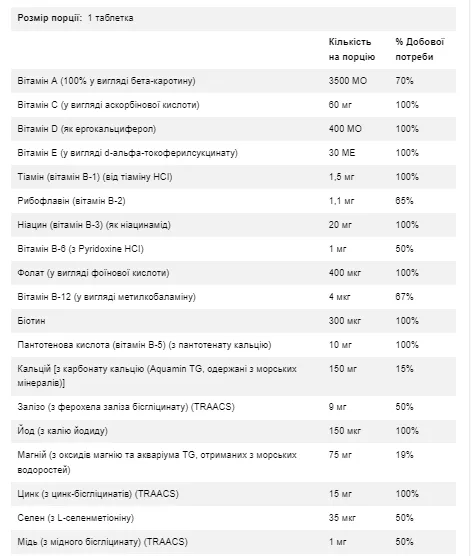 Мультивітамінний комплекс Now Foods Daily Vits 100 таблеток 100% натуральні інгредієнти