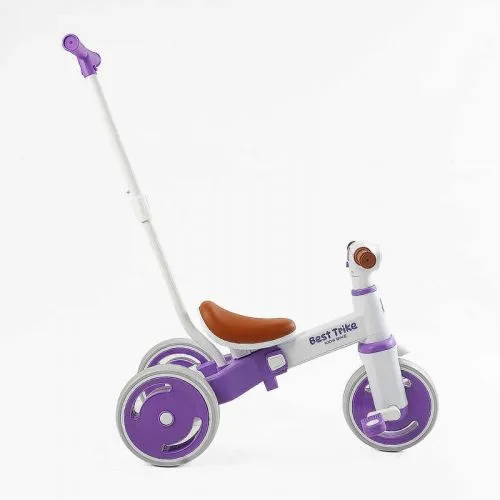 Велосипед трехколесный Best Trike для детей с ручкой и защитным козырьком детский транспорт