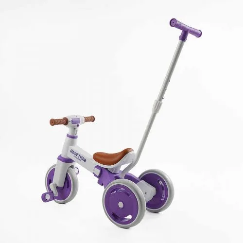 Велосипед трехколесный Best Trike для детей с ручкой и защитным козырьком детский транспорт