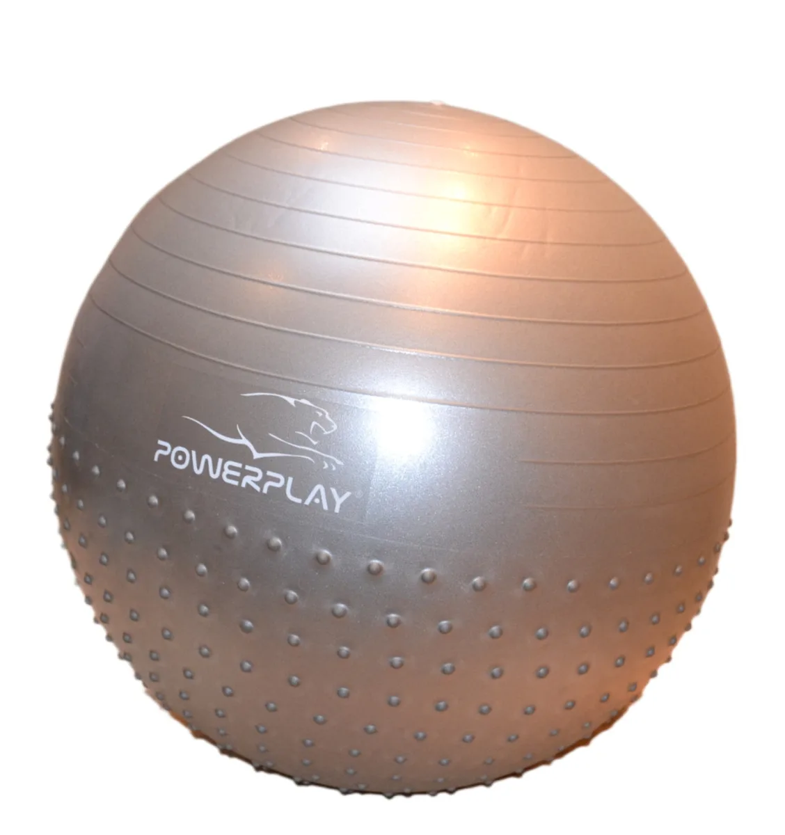 Мяч для фитнеса Active Point PVC 65 см Серый полумассажный с насосом