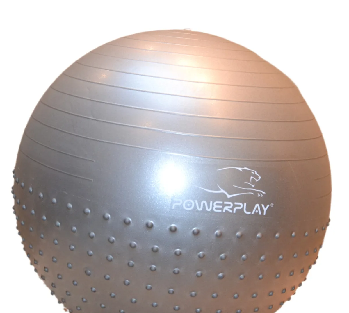 Мяч для фитнеса Active Point PVC 65 см Серый полумассажный с насосом