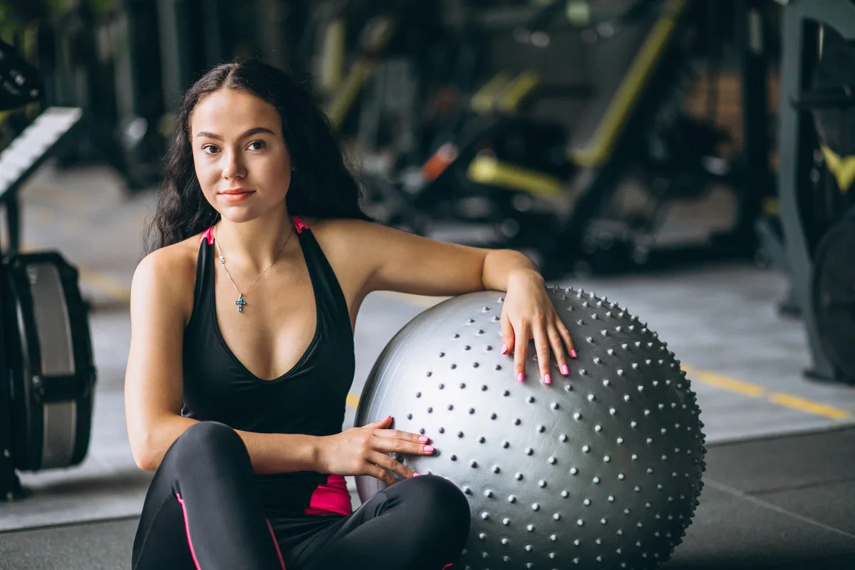 Мяч для фитнеса Active Point PVC 65 см Серый полумассажный с насосом