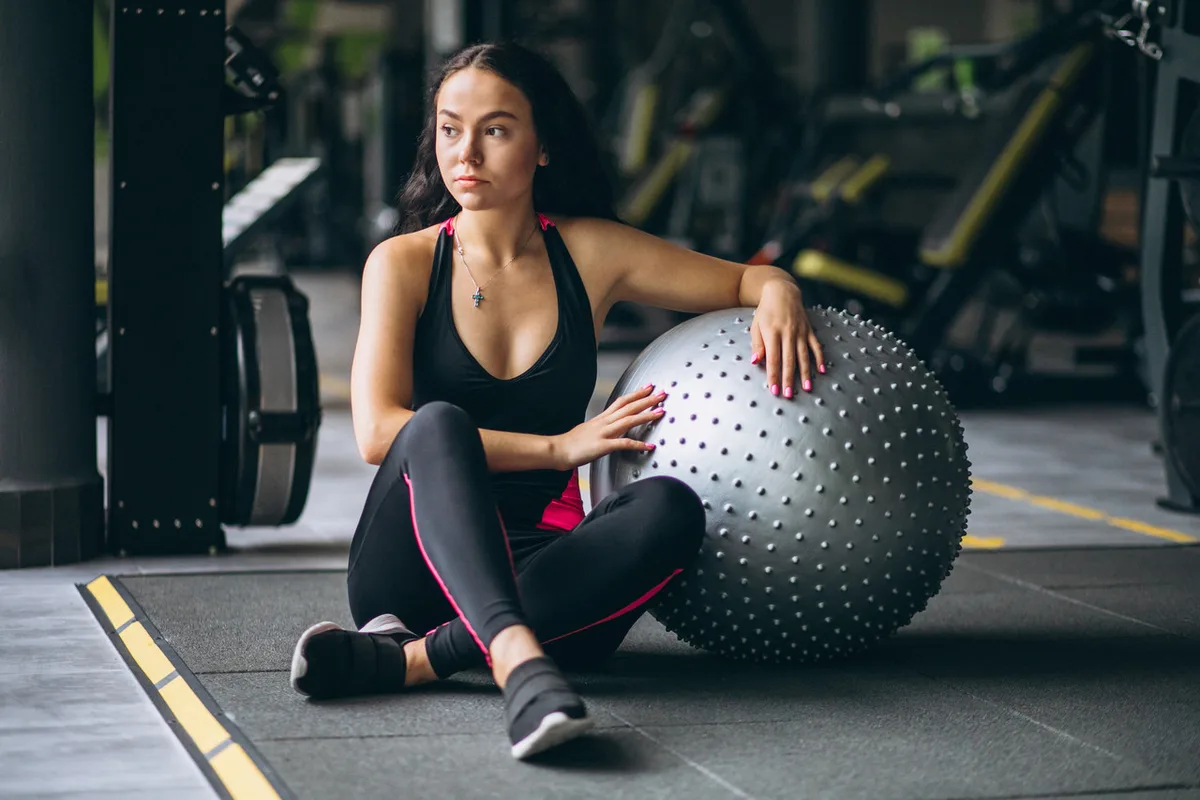 Мяч для фитнеса Active Point PVC 65 см Серый полумассажный с насосом