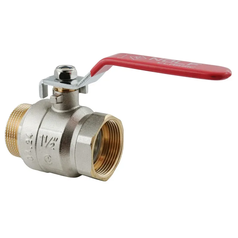 Кран шаровой 1 1/2" NOLF CLASSIC латунный CW617N красный рычаг 40 бар 40 мм стальной